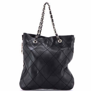 Chanel Medium CC Charm Expandable Tote Quilted Leather